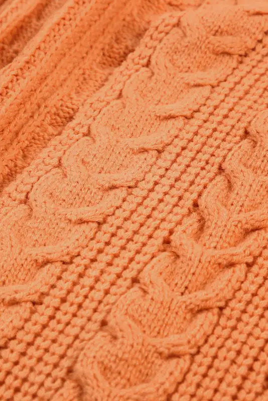 Orange chunky knit open front cardigan - sweaters & cardigans