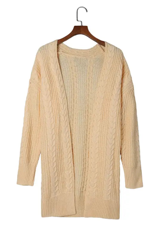 Orange chunky knit open front cardigan - sweaters & cardigans