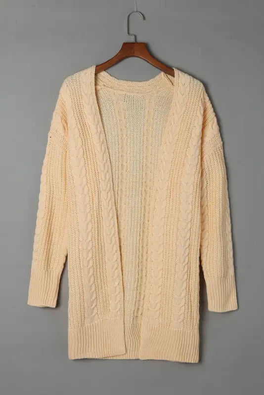 Orange chunky knit open front cardigan - sweaters & cardigans