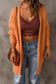 Orange chunky knit open front cardigan - sweaters & cardigans