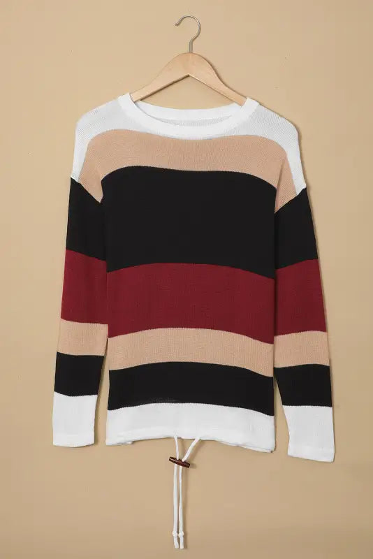 Orange colorblock knit sweater - sweaters & cardigans