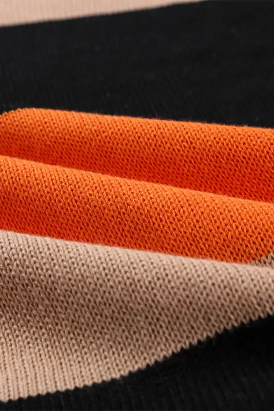 Orange colorblock knit sweater - sweaters & cardigans