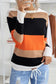 Orange colorblock knit sweater - sweaters & cardigans