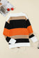 Orange colorblock knit sweater - sweaters & cardigans