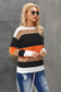 Orange colorblock knit sweater - sweaters & cardigans