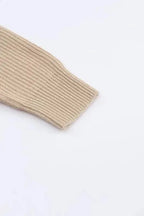 Orange Colorblock Ribbed Knit Cardigan - Fashionfitz