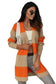 Orange colorblock ribbed knit cardigan - sweaters & cardigans