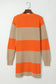 Orange colorblock ribbed knit cardigan - sweaters & cardigans