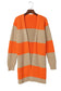 Orange colorblock ribbed knit cardigan - sweaters & cardigans