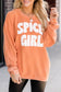 Orange corded graphic sweatshirt - sweatshirts