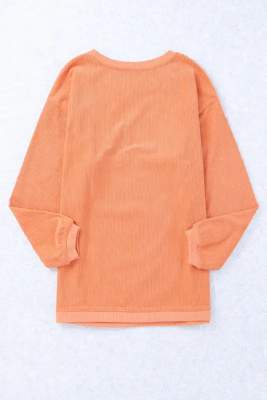 Orange corded graphic sweatshirt - sweatshirts