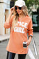 Orange corded graphic sweatshirt - sweatshirts