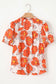 Orange floral loose blouse - tops/blouses & shirts