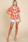 Orange floral loose blouse - tops/blouses & shirts