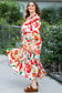 Orange floral plus size dress in relaxed style