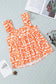 Orange floral ruffle tank top - tops