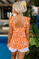 Orange floral ruffle tank top - tops