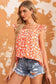 Orange floral ruffle tank top - tops