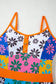 Orange floral teddy swimsuit by fashionfitz