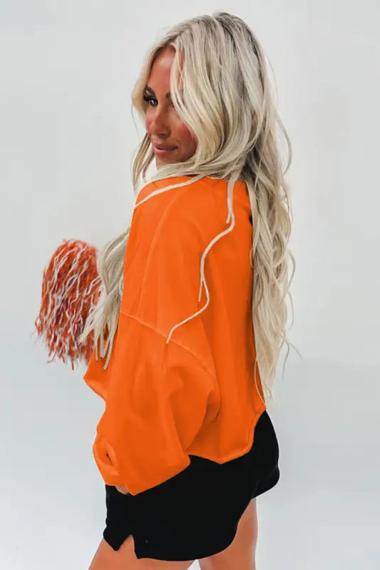 Orange game day rugby sweatshirt - sweatshirts