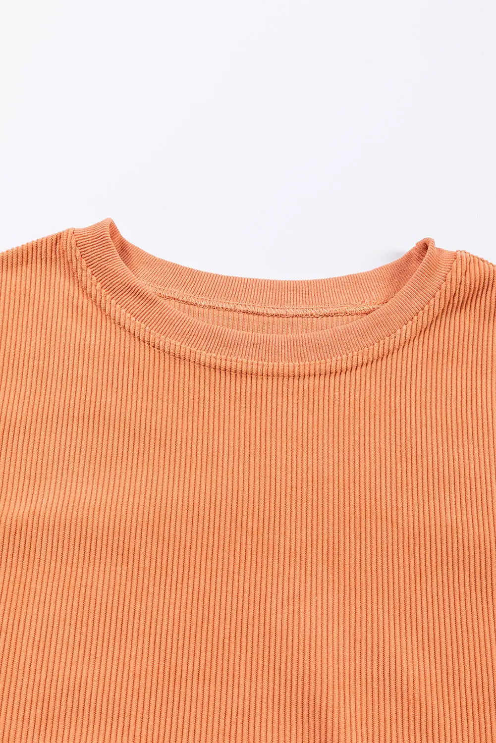 Orange leopard pumpkin graphic corded sweatshirt