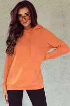 Orange Mineral Wash Kangaroo Hoodie - Fashionfitz