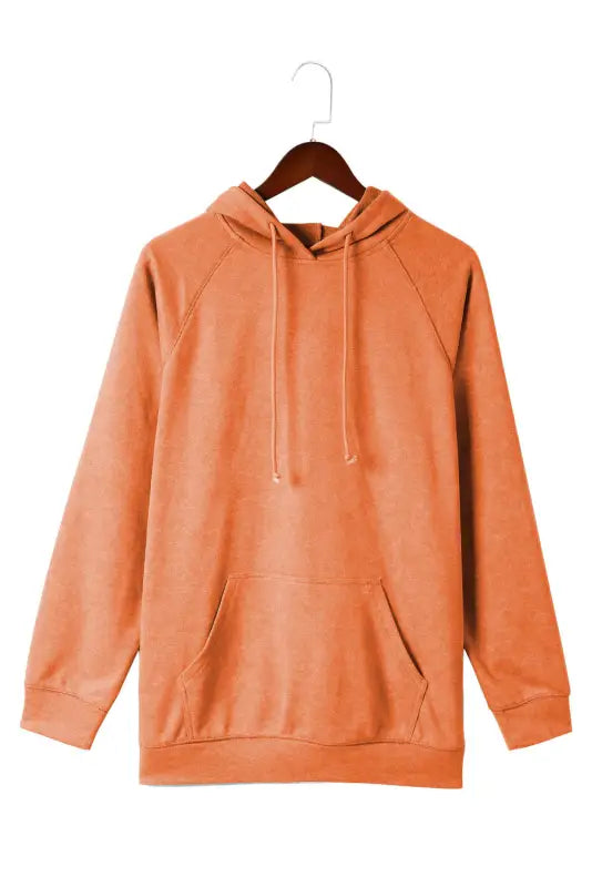 Orange mineral wash kangaroo hoodie - hoodies