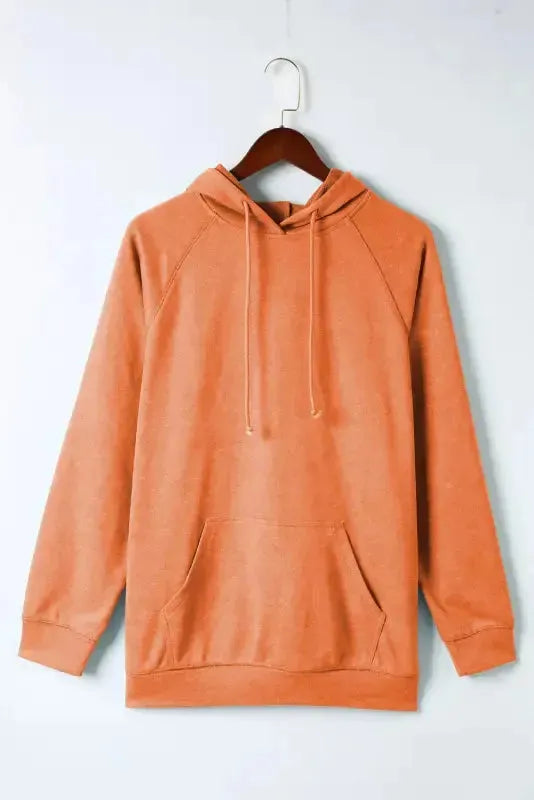 Orange Mineral Wash Kangaroo Hoodie - Fashionfitz