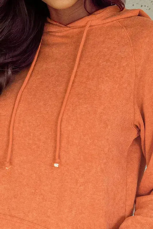 Orange Mineral Wash Kangaroo Hoodie - Fashionfitz
