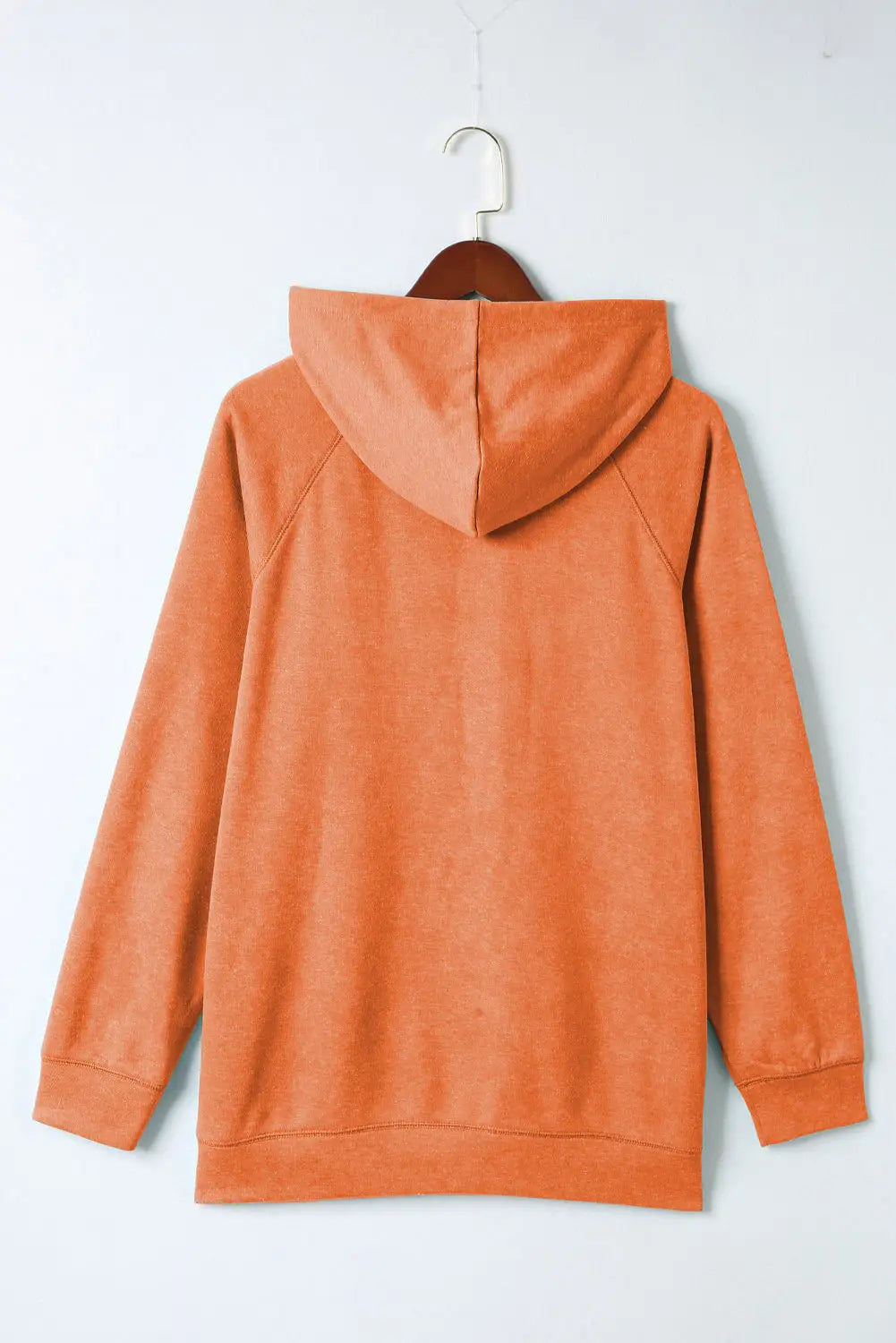 Orange mineral wash kangaroo pocket drawstring pullover hoodie - sweatshirts & hoodies