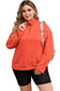 Orange o-ring zipper pocketed plus size sweatshirt