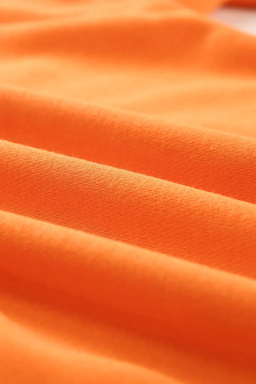 Orange plain crew neck pullover sweatshirt - tops
