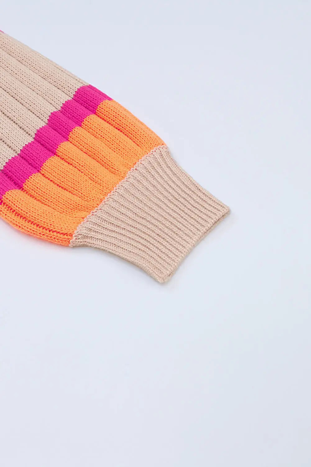 Orange striped colorblock drop shoulder slouchy cardigan - sweaters & cardigans