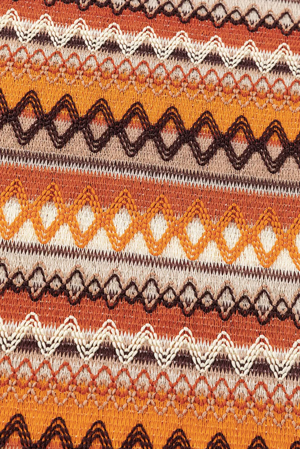 Orange striped jacquard knit tank top - tops