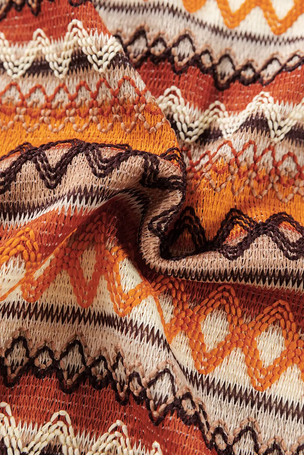 Orange striped jacquard knit tank top - tops