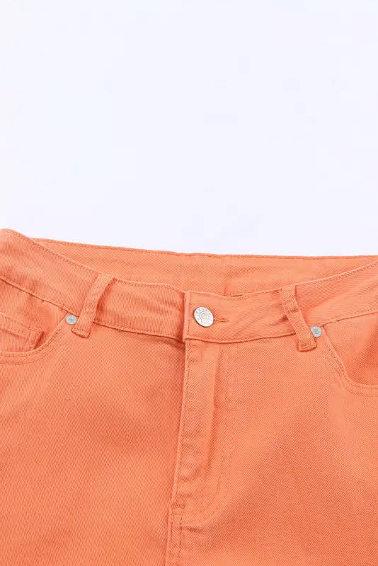 Orange acid wash high waist wide leg jeans