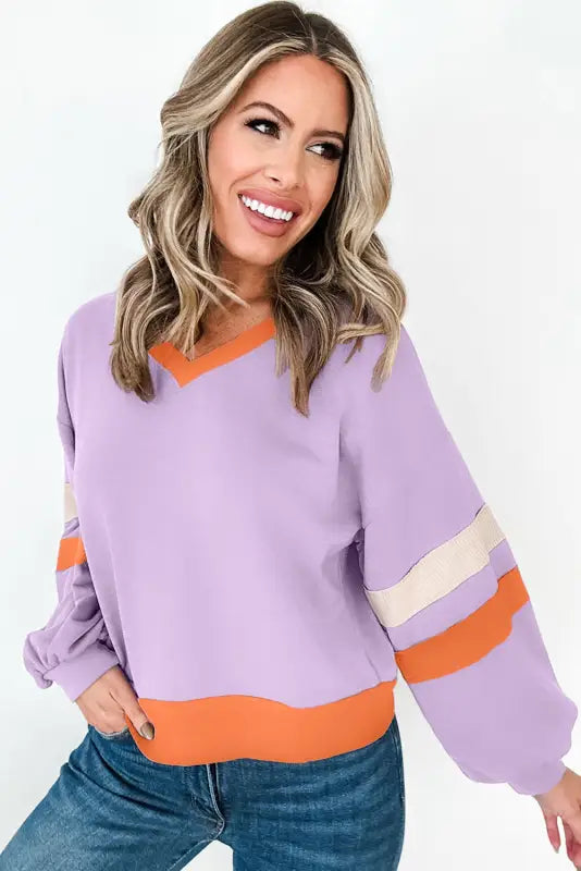 Orchid rib knit sweatshirt | fashionfitz