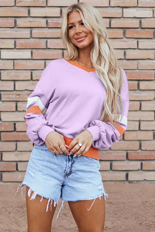 Orchid rib knit sweatshirt | fashionfitz