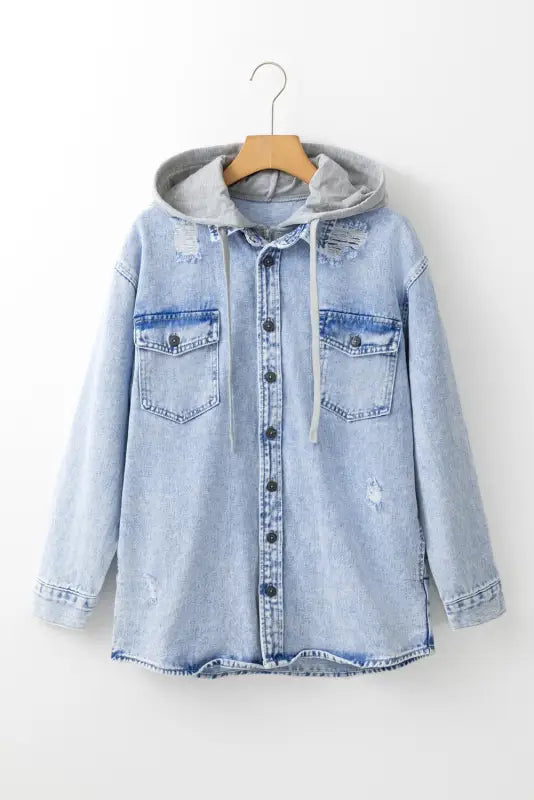 Stylish oversized denim hood jacket | unisex winter essential