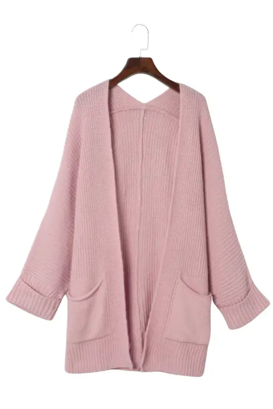 Apricot oversized fold over sleeve sweater cardigan - sweaters & cardigans