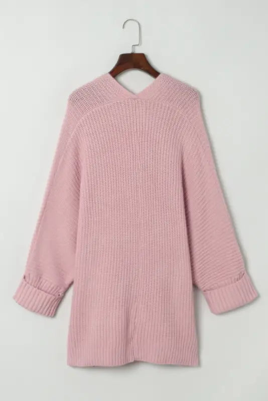 Apricot oversized fold over sleeve sweater cardigan - sweaters & cardigans