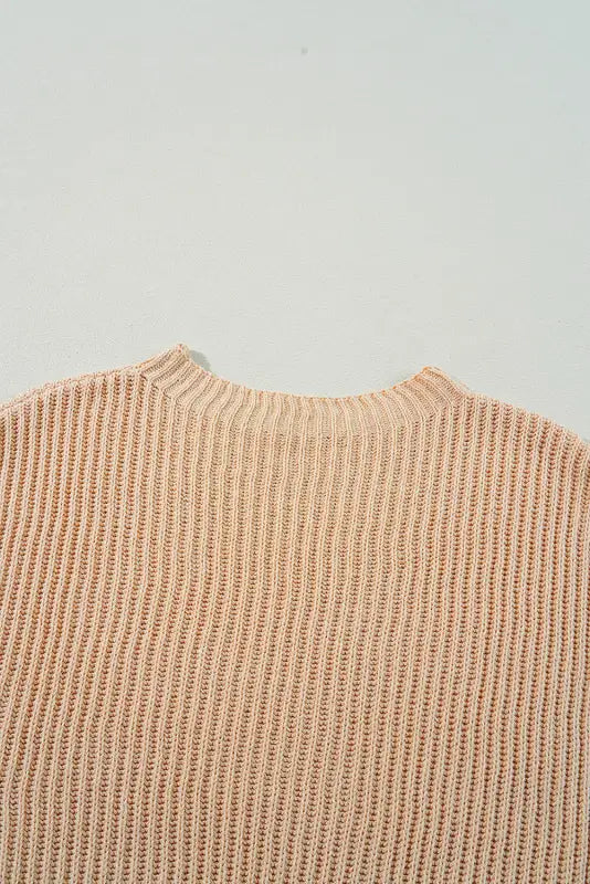 Oversized jumper - apricot side slits loose fit | fashionfitz