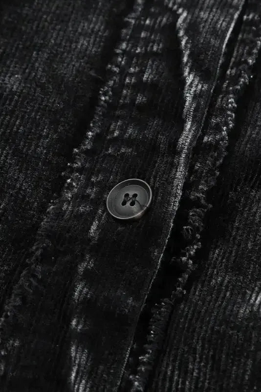 Oversized Shacket - Black Vintage Distressed Mineral Wash - Fashionfitz