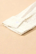 Oversized Shirt - Beige Lace Crochet - Fashionfitz