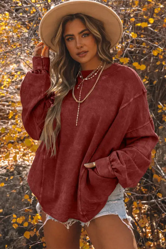 Oversized sweatshirt - twist open back - sweatshirts