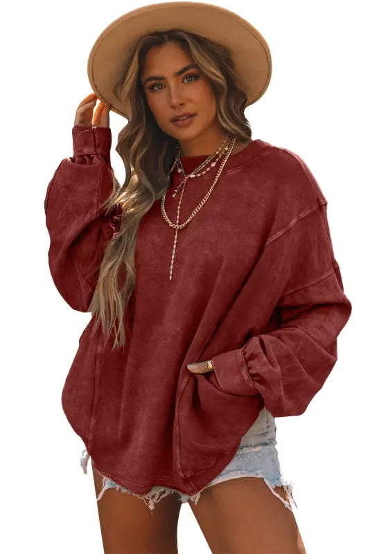 Oversized sweatshirt - twist open back - sweatshirts