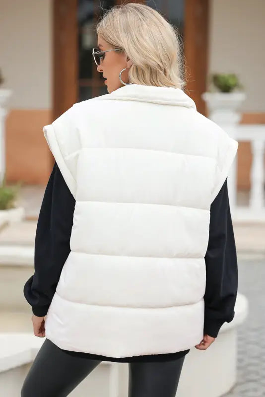 Oversized zipper puffer vest