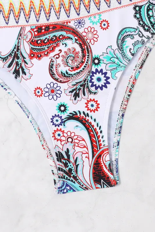 Paisley one-shoulder bikini