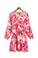 Paisley Printed Button Keyhole Back Belted Mini Dress - Fashionfitz
