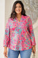 Paisley roll tab sleeve blouse - plus size - blouses